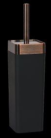 Tualeto šepetys SEPIO Murcia Black, pastatomas, ABS/guma, juodos/bronzinės spl.