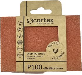 Kempinė šlifavimui CORTEX BQ, 68x98x25 mm, P100, aliuminio oksidas su keramika