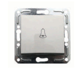 Durų skambutis ORRO A550270029, be rėmelio, 1 klavišas, įmontuojamas, baltos spalvos