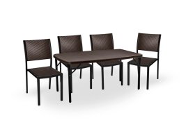 Lauko baldų komplektas NOVELLY HOME RAK-152, YC-047, stalas ir 4 kėdės, kėdės 88 x 57 x 45 cm, stalas 150 x 73 x 803 cm