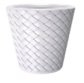 Plastikinis lauko vazonas MATUBA, baltos sp., vazono skersmuo 60 cm.