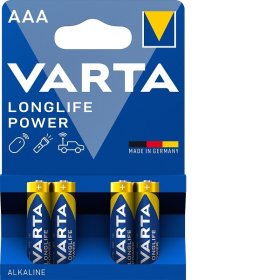 Maitinimo elementai VARTA LONGLIFE POWER, 4 vnt., AAA, LR3