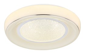 Lubinis LED šviestuvas GLOBO Mickey, 24W, 230V, 2500 lm, 3000-6000K, su pultu, su 2xAAA, dimer., atmintis, chromo sp. žiedas, apvalus, 490x90mm, 483110-24