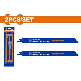Tiesinio pjūklo pjūkleliai WADFOW, metalui, 14-10TPI, BIM, 300 mm, 2 vnt., WJT1225VF