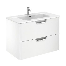 Vonios spintelė ELITA BEAUTY 80, 79,5 x 56,5 x 45 cm, apatinė, pakabinama, be praustuvo (tinka Sotille 80), 2DR, balta blizgi.