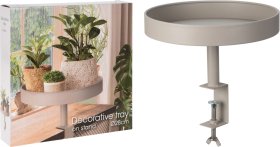 Prisukamas stalo padėklas, baltos sp., metalinis, skersmuo 28 cm