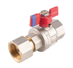 Pilno pralaidumo rutulinis ventilis FERRO Power, su klijuota jungtimi, vidus, 3/4 "