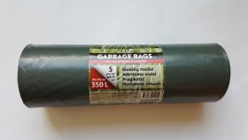 Šiukšlių maišai DENRA, 350 l, dvisluoksniai, 5 vnt. žaliai/juodos sp.
