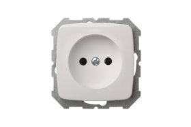 Kištukinis lizdas LIREGUS Alfa, 1 vietos, įleidžiamas, baltos sp., be įžeminimo, IKL16-104-01.A/B
