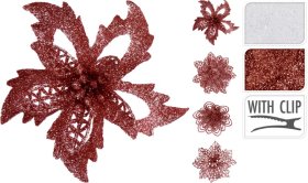 Segtukų rinkinys Gėlė, su blizgučiais, 12 cm, 3 vnt.