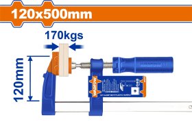 Staliaus spaustuvas WADFOW, F-formos, plastikinė rankena, 120x500 mm WCP2123