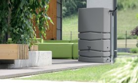 Plastikinė vandens talpa PROSPERPLAST Aqua Tower, 350 l, pilkos spalvos