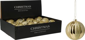 Eglutės žaisliukas, plastikas, aukso sp., skersmuo 8 cm