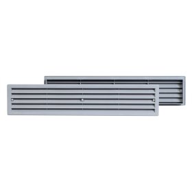 Ventiliacinės grotelės EUROPLAST VR459P, 450 x 92, plastikinės, durims, pilkos spalvos