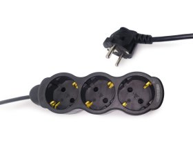 Ilgiklis ORRO, 3 lizd., 5m, su įž., be jungiklio, 3x1.5, juodos sp., 53038-15