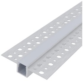 Profilis LED juostoms AVIDE AT-5049, įleidžiamas, glaistomas, dangtelis 12 mm, 52,5 x 13,3 mm, ilgis 1 m
