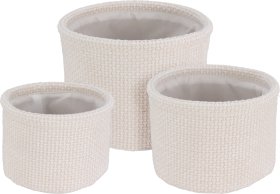 Daiktadėžė, apvalios formos, kreminės sp., 23,5 x 23,5 x 19 cm.