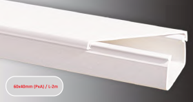 Kanalas kabeliui SERT PLASTIK Sert06040, 2 m, PVC, 60 x 40 mm, baltos spalvos