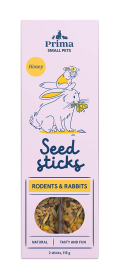 Maistas graužikams ir triušiams PRIMASMALL PETS, sėklų lazdelės su medumi, 2vnt, 115g