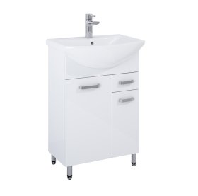 Vonios spintelės komplektas ELITA Set Nika 55, 84 x 55,5 x 43,9 cm, apatinė, pastatoma,su praustuvu, balta, 2D 1DR, 167460