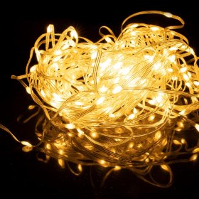 Šviečianti girlianda SUNLUX TY-423, 200 LED, 3 x 2 m, šiltai balta spalva, užuolaido dizaino, lašelio formos lemputės, IP44, tinka naudoti lauke