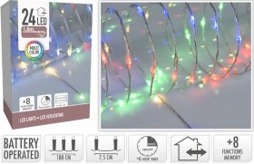 LED girlianda, su 24 LED, RGB (spalvota), ilgis 2 m