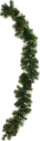 Kalėdinė girlianda NOVELLY HOME A-16/1, su kankorėžiais ir uogomis, spl žalia, ilgis 150 cm