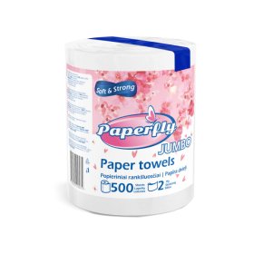 Popierinis rankšluostis PAPERFLY JUMBO, 2-jų sluoksnių, 500 lap.