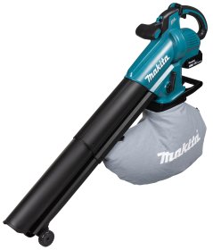 Akumuliatorinis pūstuvas - siurblys MAKITA DUB187T002, 18 V, maks. oro srautas 4,2 m³/min, bešepetėlis variklis, svoris 3,7 kg, 25 l maišas, komplekte 5,0 Ah akumuliatorius ir DC18RC pakrovėjas