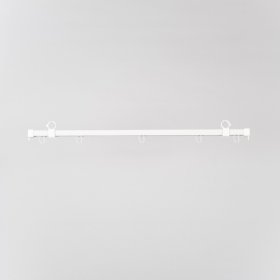 Karnizo bėgelis HESORA, Skersmuo 28 mm, ilgis 1,6 m, Su Furnitūra, baltos spalvos