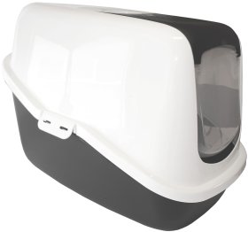 Tualetas namas NESTOR, su durelėm ir filtru, 56x39x38.5cm, baltas/pilkas