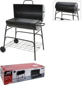 Anglies kepsninė BBQ, 39x75 cm, aukštis 79cm, su ratukais, juodos spalvos