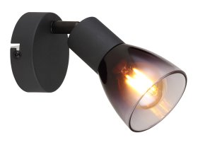 Kryptinis šviestuvas GLOBO 54312-1, 1 x E14, 25W, 230V, dūmų sp. stiklas, 80 x 130 mm