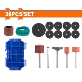 Tiesinio šlifuoklio priedų rinkinys WADFOW, 38 vnt., WRR5038