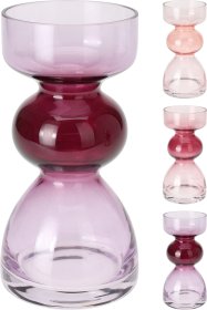 Vaza, 17 cm, 3 skirtingi rožinės sp. atspalviai