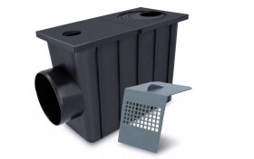 Lietaus surinkimo trapas AQUER, d50-110mm, šoninis išbėg., juoda sp.