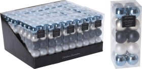 Eglutės žaisliukų rinkinys, melsvos sp., skersmuo 40 mm, 20 vnt.