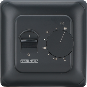 Termostatas GRAND MEYER MST-10, 16 A, 230V, el. grindų šildymui, su temperatūros jutikliu, juoda sp.