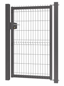 Segmentiniai tvoros varteliai HERVIN GARDEN, su užraktu Zn+dažyti,  tamsiai pilki, 123x100 cm, 2 stulpai