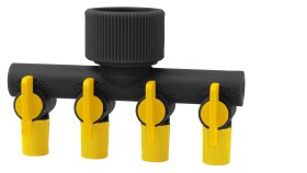 Kolektorius HERVIN GARDEN+ HG-20831, Micro-Drip laistymo sistemai, su 4 atskirais išjungimo vožtuvais, Ø4,6 mm (3/16”)