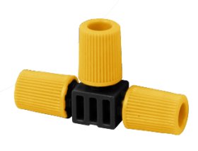 Micro-Drip laistymo sistemos jungtis HERVIN GARDEN+ HG-23333, T formos, 3 vnt., Ø4,6 mm, su srauto reguliavimo funkcija