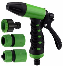 Pistoletinis reguliuojamas purkštukas HERVIN GARDEN MY-823, reguliuojamas purkštukas minkšta rankena, ½" jungtis, ½" jungtis su vožtuvu, ½" - ¾" čiaupo jungtis