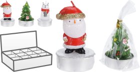 Kalėdinė žvakutė su figūrėle, 3 x 6 cm, 1 vnt.