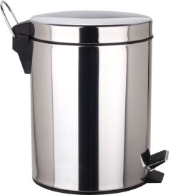Nerūdijančio plieno šiukšlių dėžė su pedalu BENEDOMO, 12 l