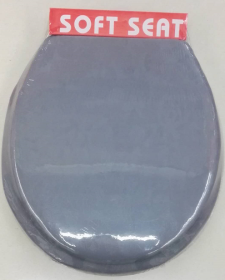 Klozeto dangtis BENEDOMO Silver, 39 x 36,5 x 4,5 cm, minkštas,  tamsiai pilkas, su tvirtinimo elementais