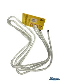 Krosnelės durų sandarinimo virvė, stiklo pluošo DUGUVA, 6 mm/2,5 m