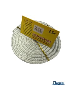 Krosnelės durų sandarinimo virvė, stiklo pluošo DUGUVA, 8 mm/2,5 m