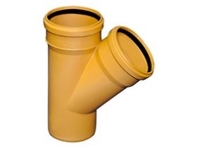 Lauko kanalizacijos trišakis WAVIN, d110/110/45 203751111