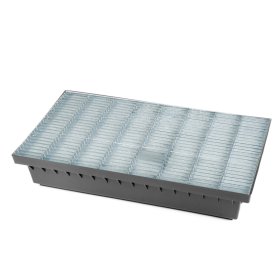 Batų valymo vonelė BIELBET, matmenys 600 x 400 x 100 mm, su cinkuoto metalo grotelėmis