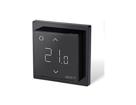 Termostatas DEVIreg™ Smart WiFi, 16A, su patalpos ir grindų temperatūros jutikliu (+5...+45 °C), juodas, eletriniam ir vandeniniam šildymui, 140F1143